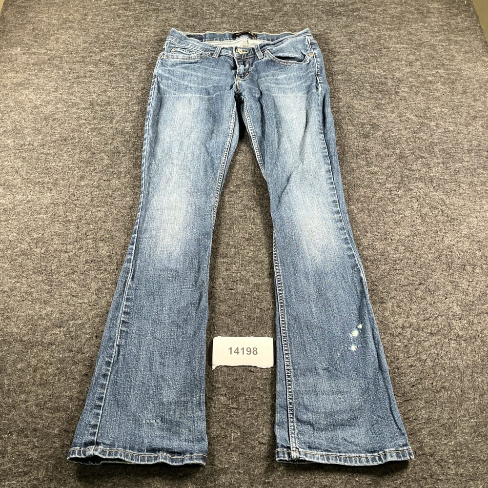 Levi's 524 Too Superlow Flared Jeans Womens 7M Blue Cotton Stretch Medium Wash